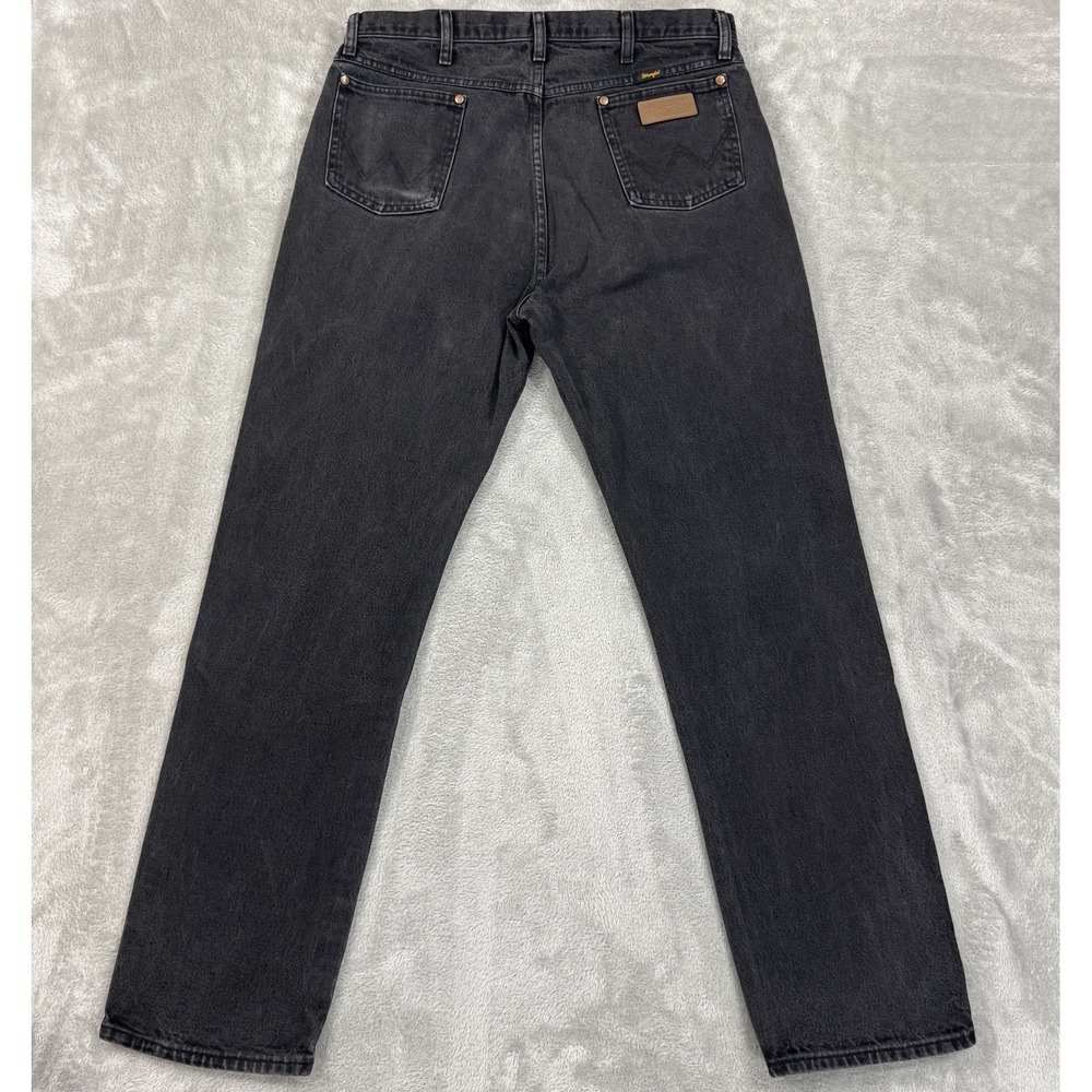 Wrangler Jeans Mens 36x34 13MWZWK Black Cowboy Original‎ Heavyweight Distressed